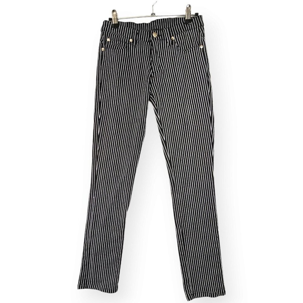 Living Dead Souls Small Stripped Black White Alternative Goth Steampunk Pant